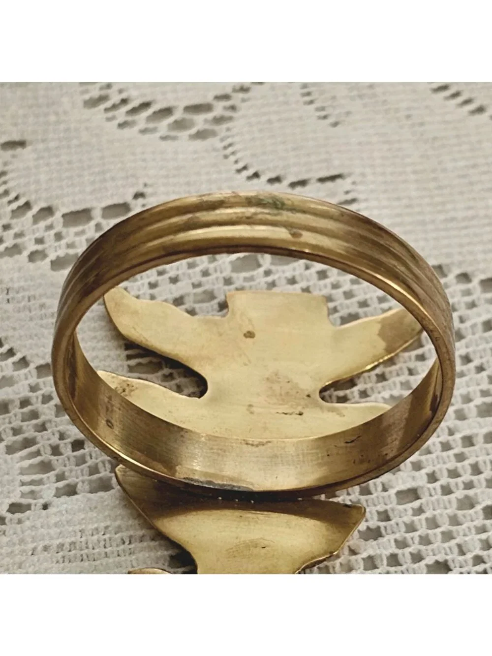 12 Brass Christmas Tree Napkin Rings Holiday Table Decor Gold vintage patina